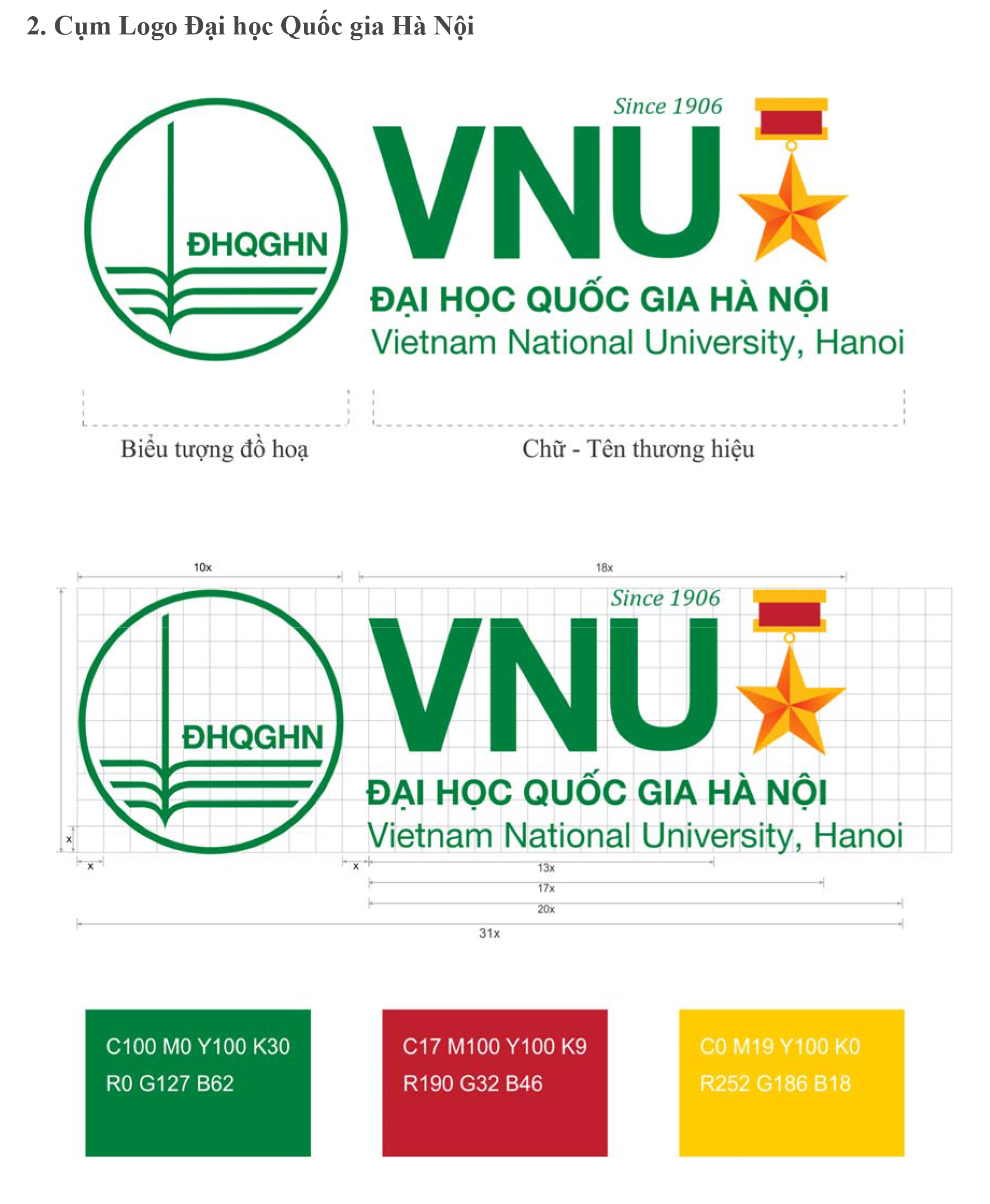 Quy chuẩn logo ĐHQGHN | ĐẠI HỌC QUỐC GIA HÀ NỘI